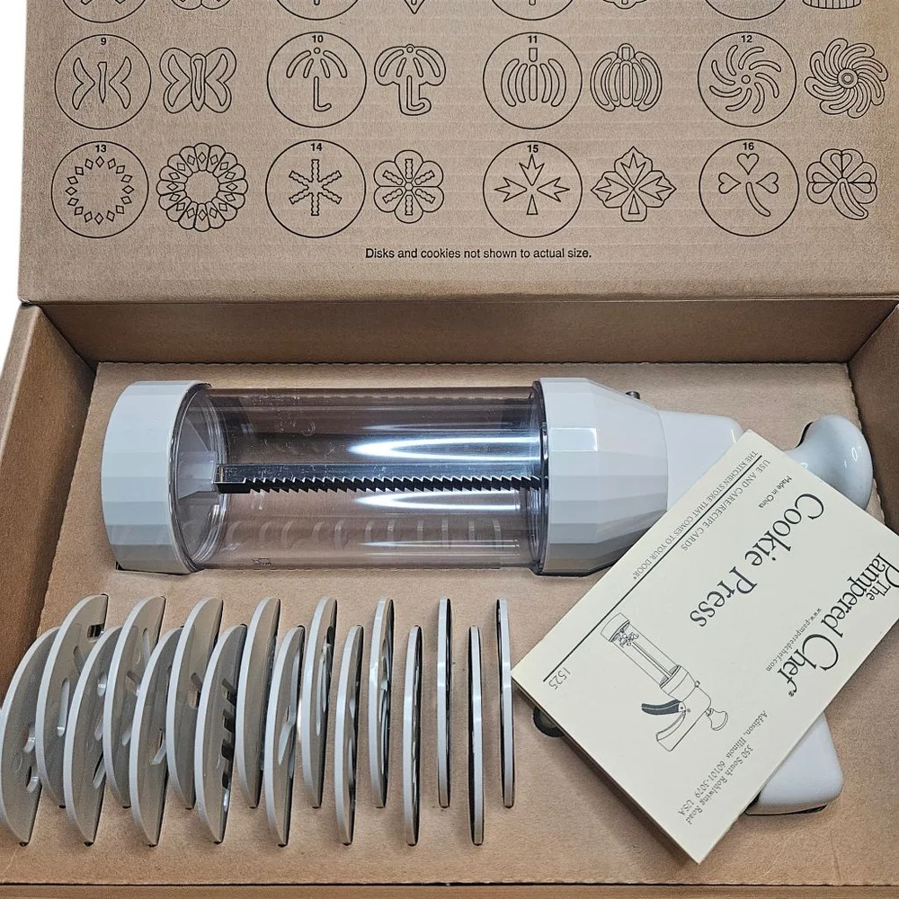Pampered Chef Clear Gray Cookie Press Set